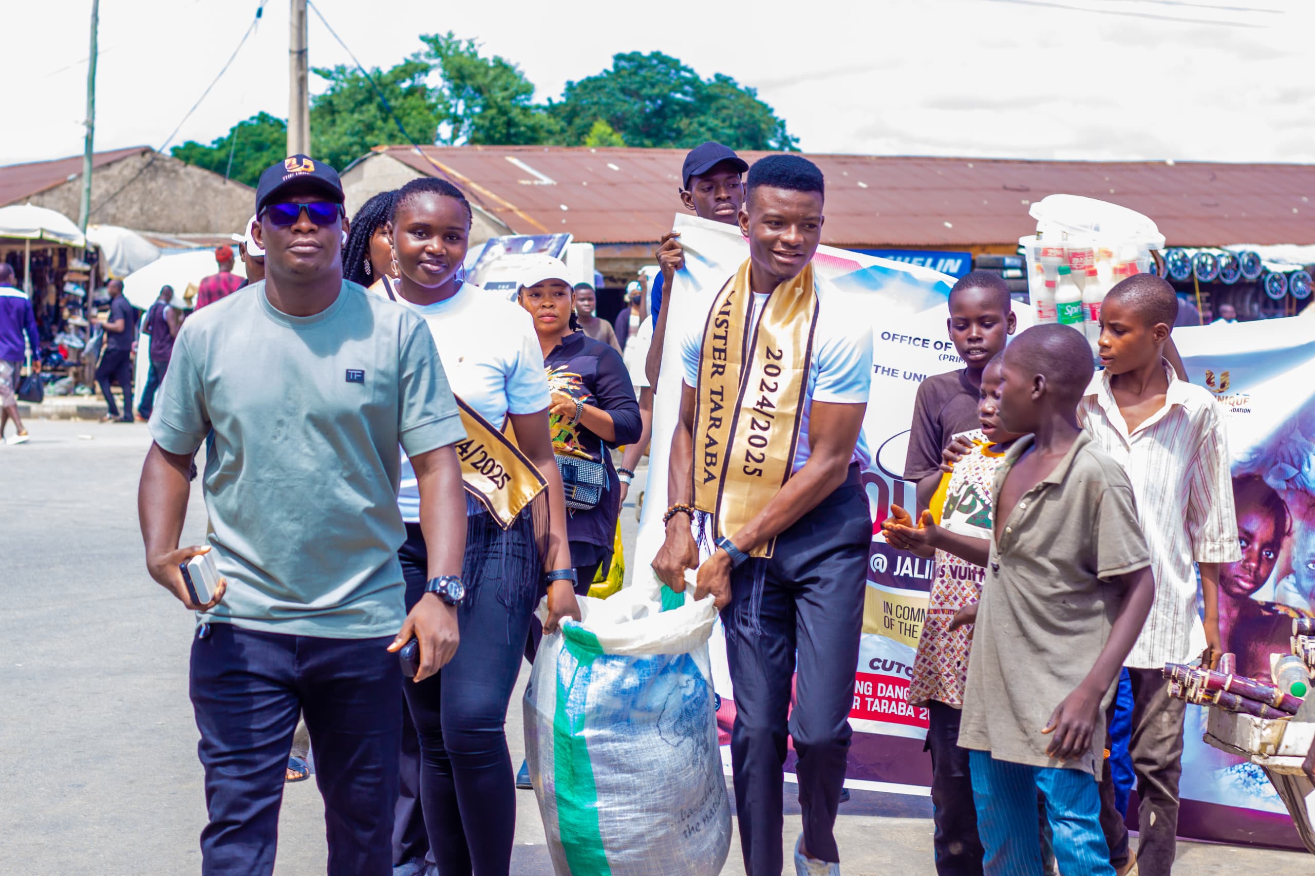 Foundation team with children during outreach